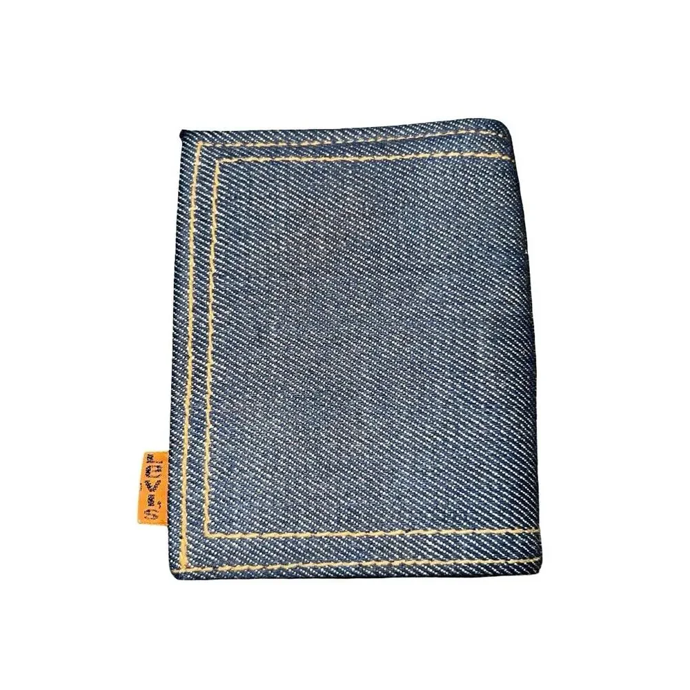 Vintage Levi’s Orange Tab Trifold Leather Saddle Cowhide Denim Wallet